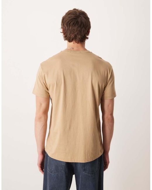 Polo Ralph Lauren Natural Sport Flag Logo Chest Print T-shirt Classic Fit for men