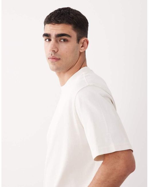 Mango White Relaxed Fit 100% Cotton T-shirt for men