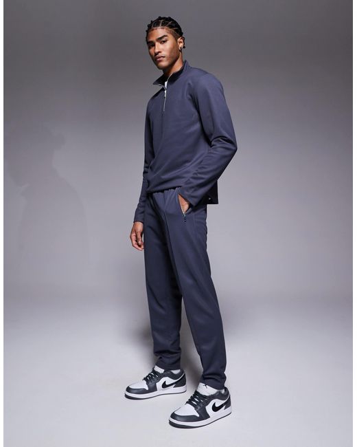 River Island Blue Smart Slim Sweatpants for men