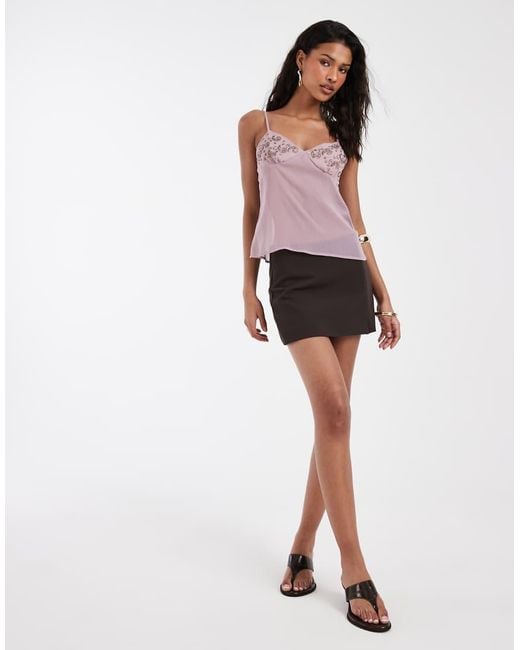 Motel Multicolor Nisara Coma Stud Mesh Cami Top