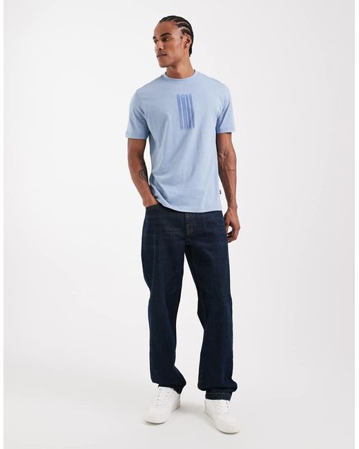 Boss Regular-Fit T-Shirt Met Grafische Print in het Blue voor heren
