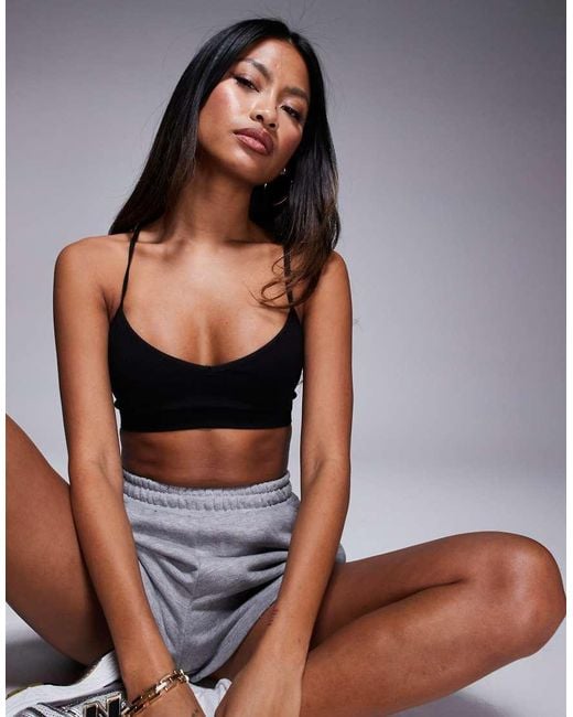 BO+TEE Black Seamless Cross Back Sports Bra
