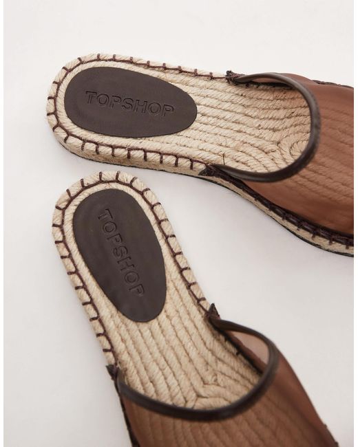 TOPSHOP Brown Harry Espadrille Mule