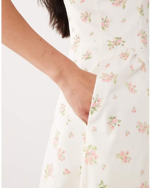 Mango Natural Cotton Rich Square Neck Strappy Maxi Dress