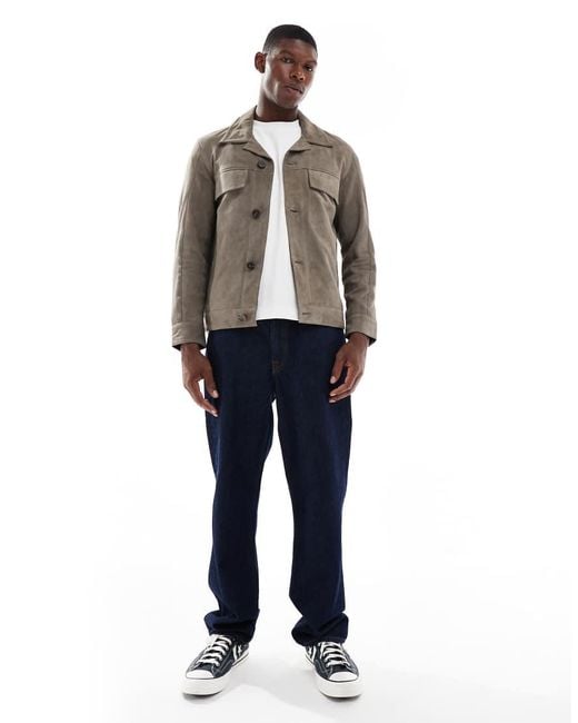 Only & Sons Gray Suede Jacket for men