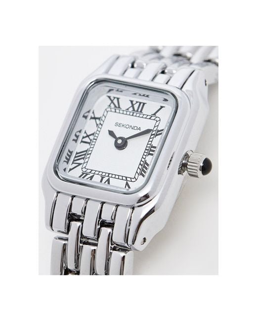 Sekonda Metallic Bracelet Watch With Square White Dial