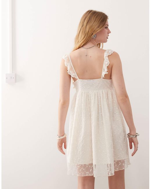 Reclaimed (vintage) Pink – mini-hängerkleid aus netzstoff mit brustnähten