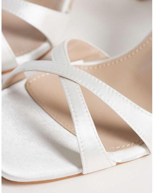 Be Mine Wide Fit White Be Mine Bridal Wide Fit Eshma Block Heeled Sandals