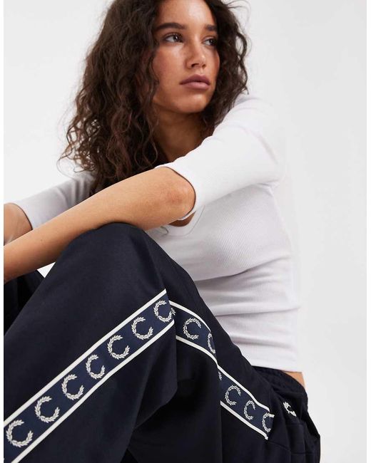 Fred Perry White Taped Track Pants