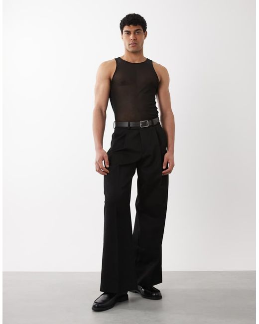 ASOS Black Muscle Vest for men