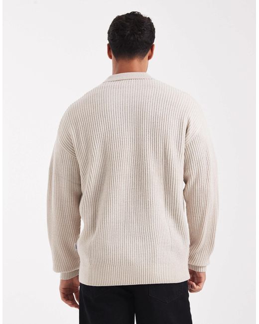 JJ Rebel – oversize-strickpullover in Natural für Herren