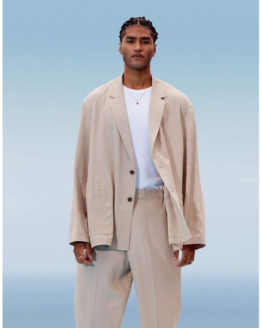 ASOS Blue Slouchy Oversized Lightweight Suit Jacket for men