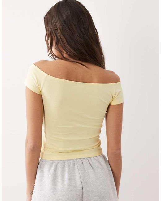 ASOS Blue Off Shoulder Baby Tee With Michigan Graphic