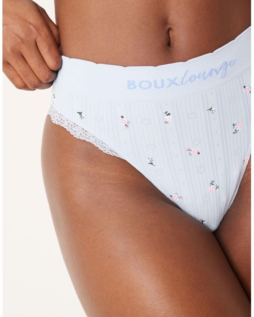 String en maille pointelle à imprimé Boux Avenue en coloris White