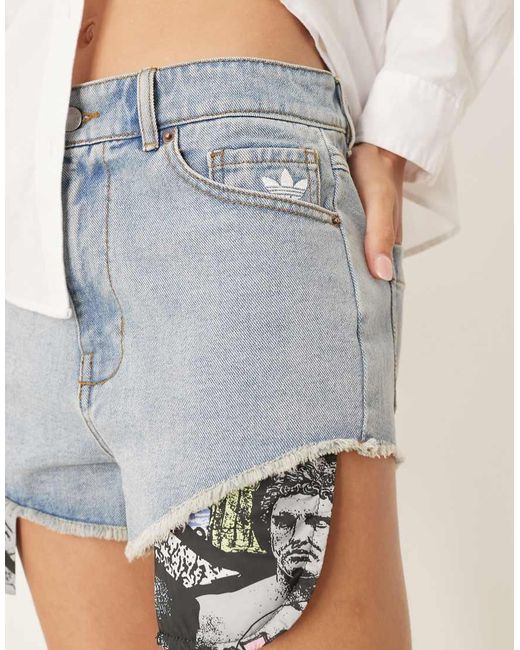 Adidas Originals White Adidas X Jeremy Scott Denim Shorts