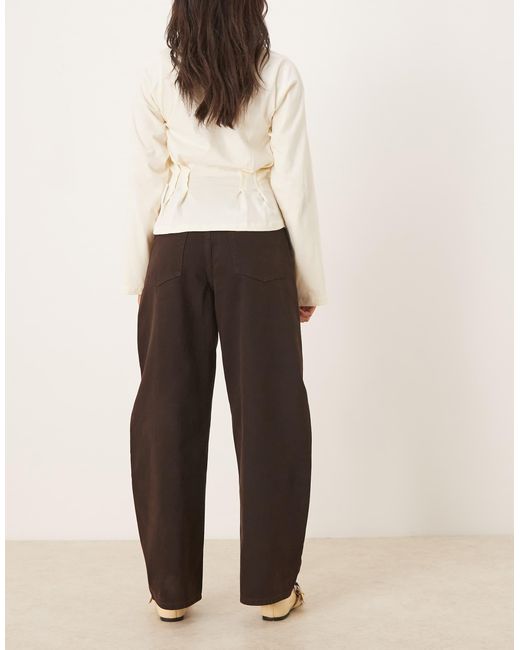 ASOS Natural High Waisted Barrel Leg Jean