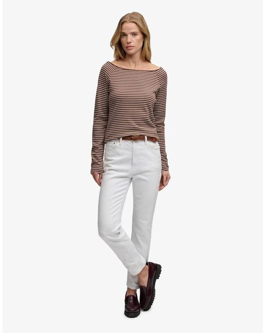 Superdry Brown Bardot Off Shoulder Top