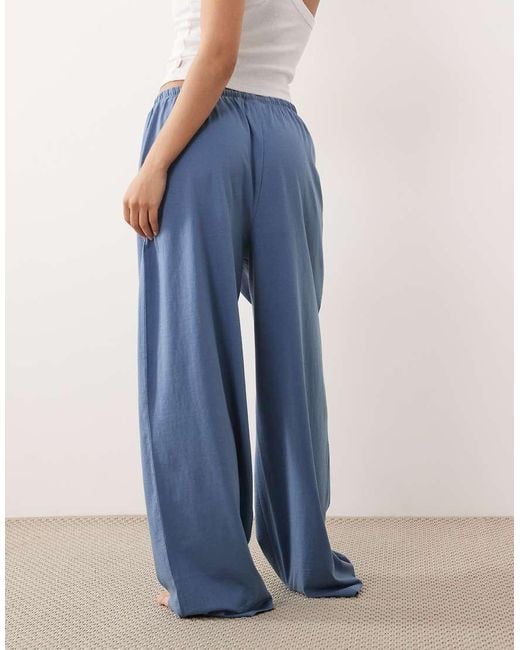 ASOS Blue Asos Design Petite Mix & Match Cotton Pyjama Trouser