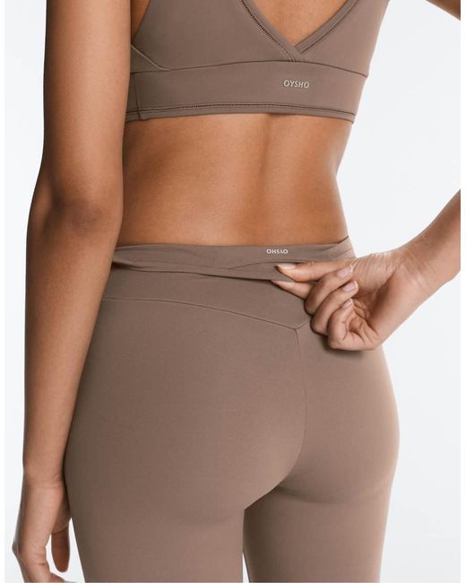 Oysho Natural Comfortlux High-rise Hemstitch Ankle-length leggings