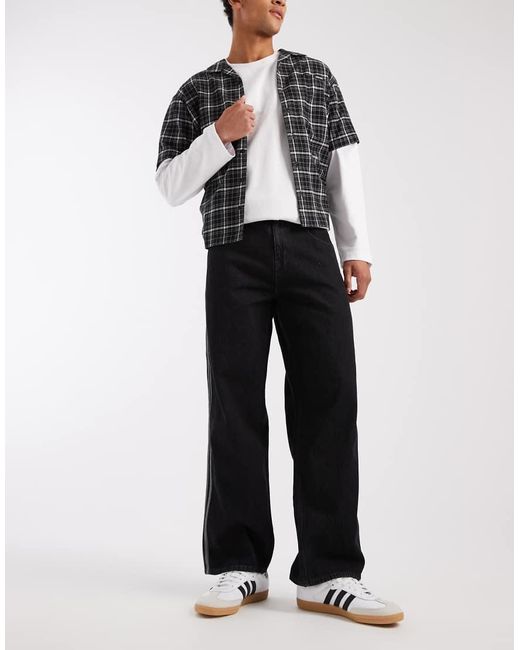 Adidas Originals Black Firebird Loose Fit Jeans for men