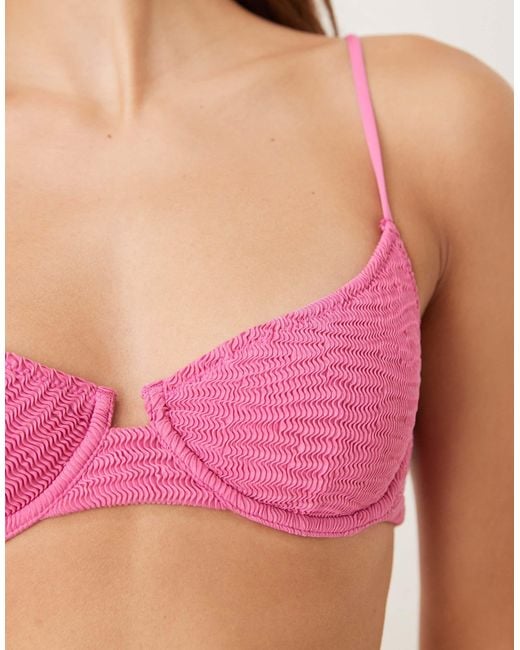 Mango Pink Structured Bikini Top
