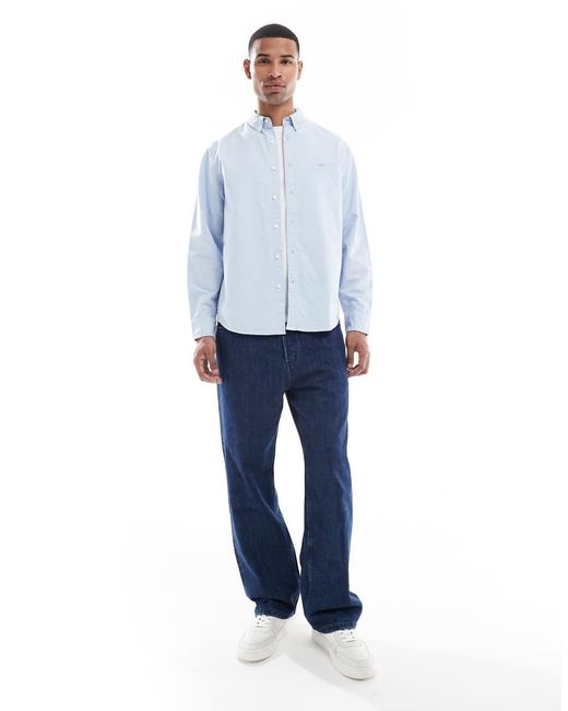 Levi's Blue Authentic Tonal Logo Button Down Relaxed Oxford Shirt for men