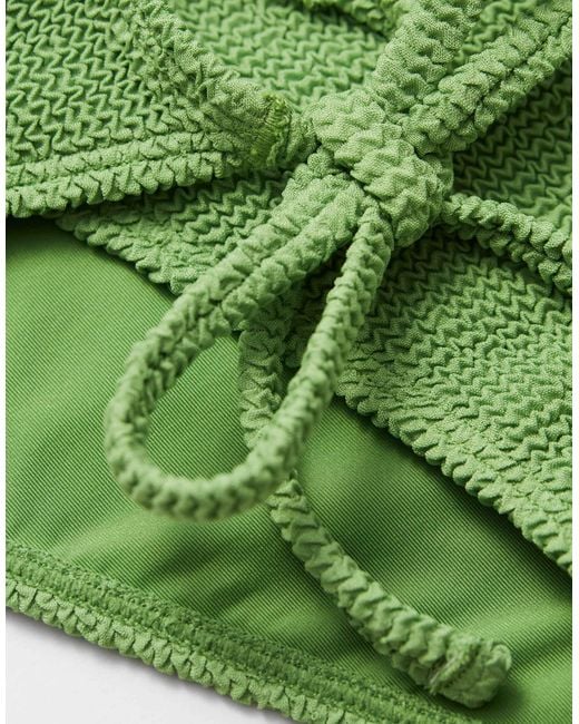 & Other Stories Green – gekräuselte bikinihose