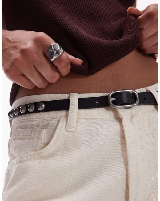 Levi's Leren Riem Met Studs in het Black