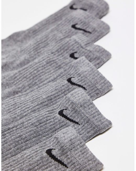 Everyday cushioned - confezione da 6 paia di calzini ammortizzati neri di Nike in White