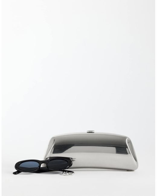 Mango Gray Rectangle Clutch Bag