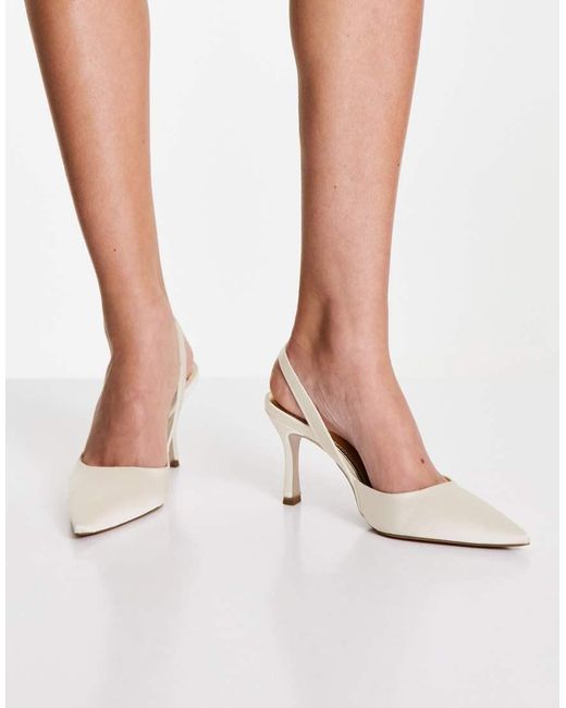 ASOS White Samber Slingback Stiletto Heels