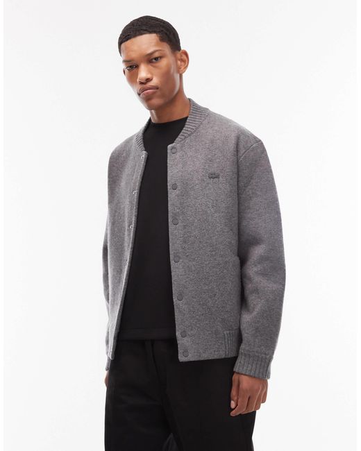 Bomber en laine Lacoste pour homme en coloris Gray