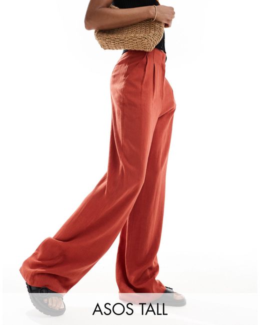 Pantalones color teja ASOS de color Red