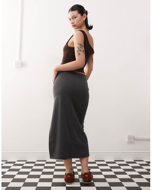 Monki Natural Maxi Skirt With Side Split