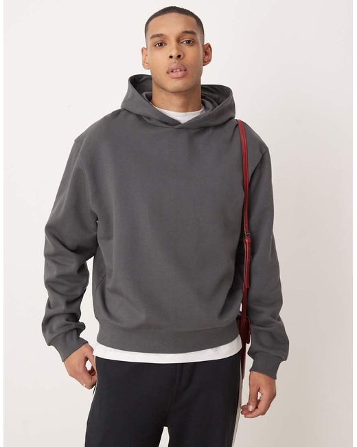 ASOS Oversized Rechte Hoodie Met Print Op De Achterkant in het Gray voor heren