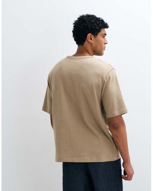 ARKET Natural Pure Cotton Oversized Textured Boucle T-shirt for men