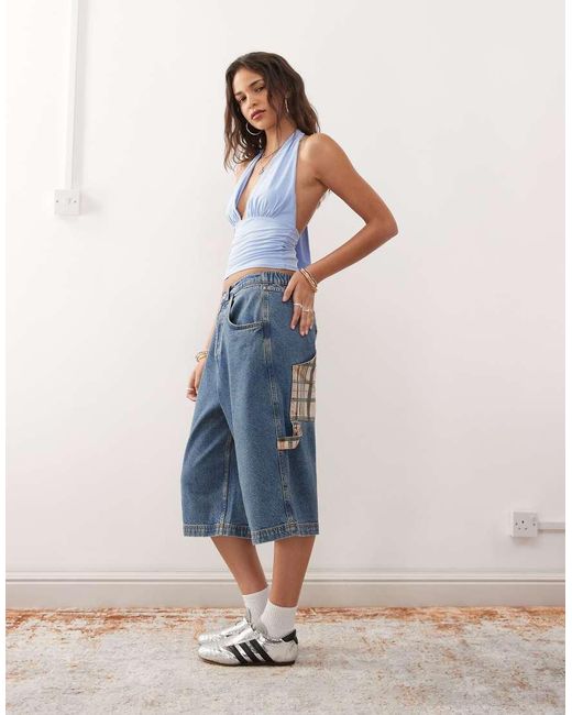 Collusion Blue Cupro Longline Halter Top