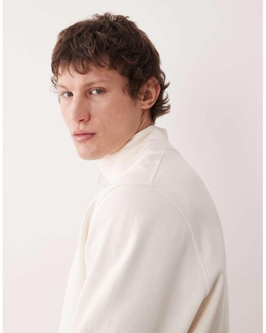 Mango Natural 100% Cotton Quarter Zip Sweatshirt for men