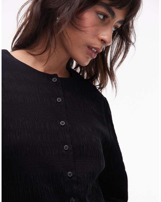 & Other Stories Blouse Met Textuur En Knopen Aan De Voorkant in het Blue