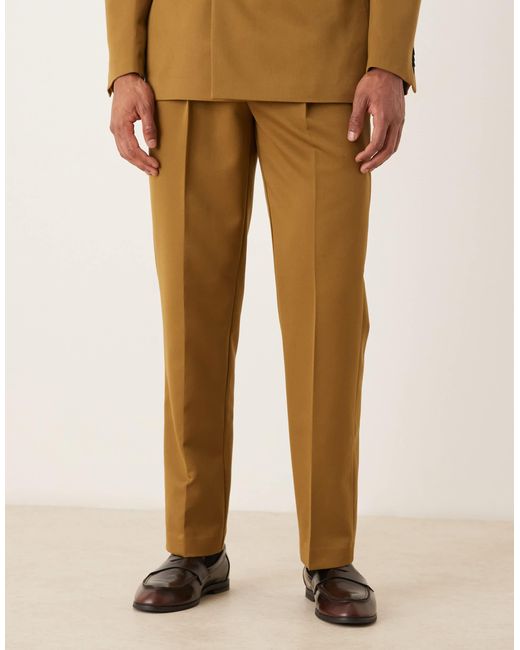 ASOS Natural Straight Suit Trouser for men
