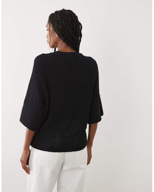 ASOS Black Crew Neck Slouchy Drop Sleeve T-shirt