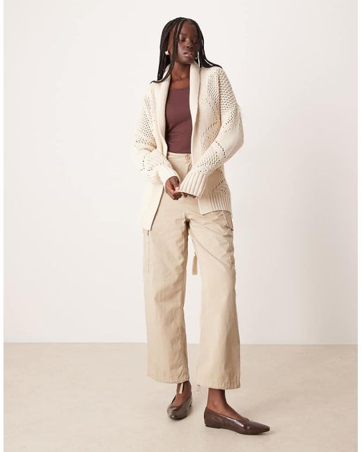 Abercrombie & Fitch Natural Shawl Collar Boho Cardigan