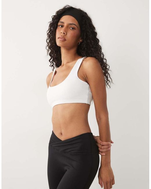 4505 Black Active Scoop Neck Racer Back Medium Support Sports Bra