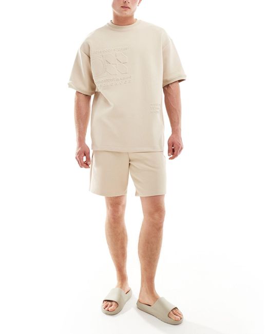 Pantaloncini color sabbia con dettaglio di Pull&Bear in Natural da Uomo