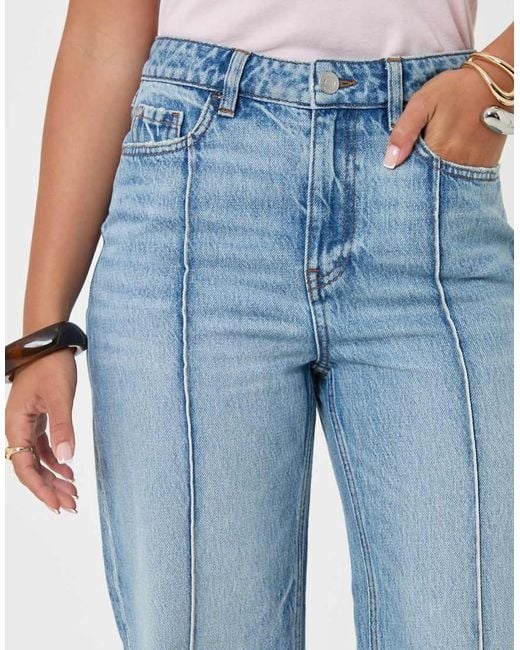 Threadbare Blue Wide Leg Turn Up Jeans