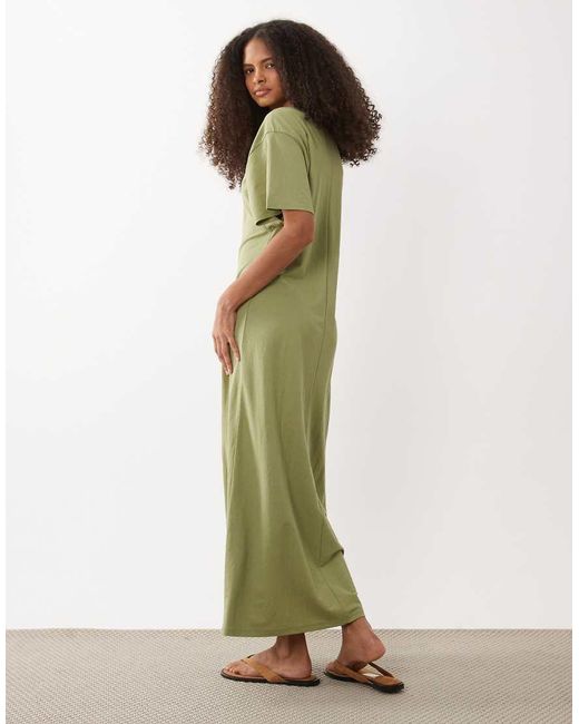 Jdy Green V-neck Short Sleeve Maxi Dress