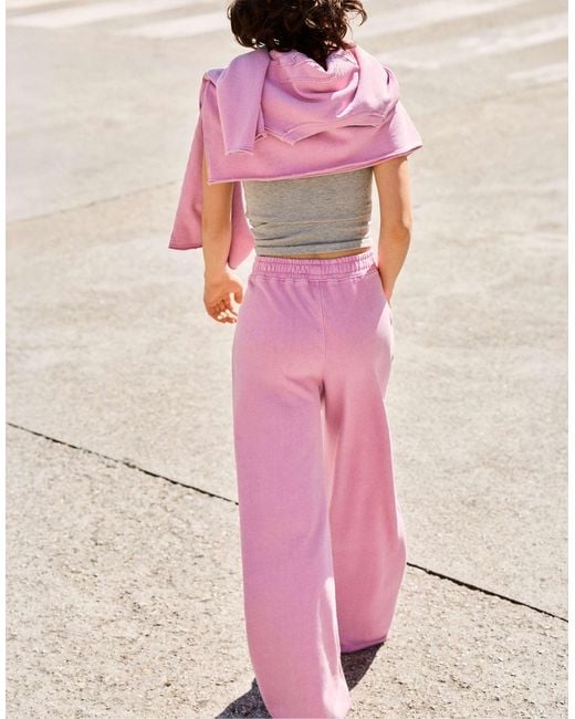 Pull&Bear Pink Jogger mit weitem bein
