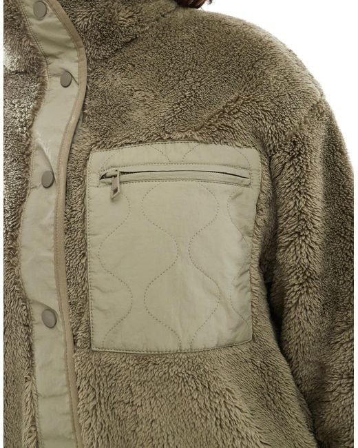ONLY Green Oversize Contrast Pocket Fleece