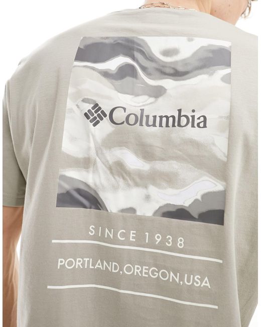 Barton springs - t-shirt grigia con stampa sul retro di Columbia in Gray da Uomo