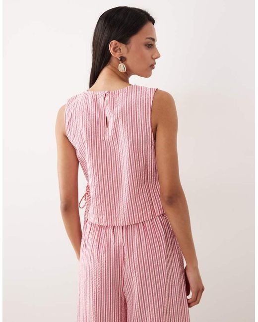 Nobody's Child Pink Verity Cotton Rich Sleeveless Tie Detail Top Co-ord